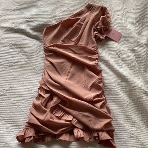 Hello Molly dusty pink one shoulder dress. Size 2